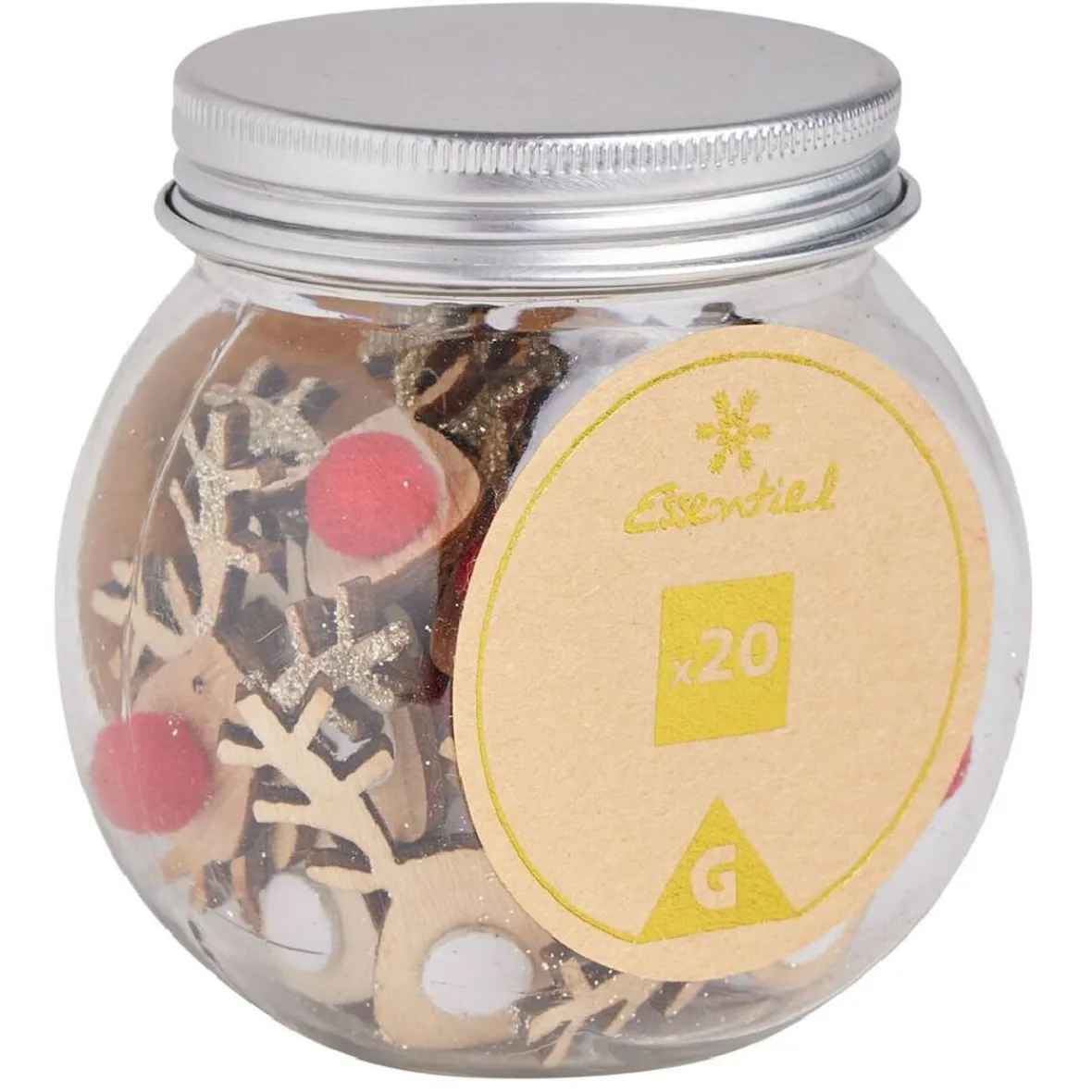 Confetti forme tête de renne en bois x20-Gifi Online