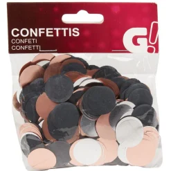 Confettis aluminium noir argenté rose Ø2 cm-Gifi Discount