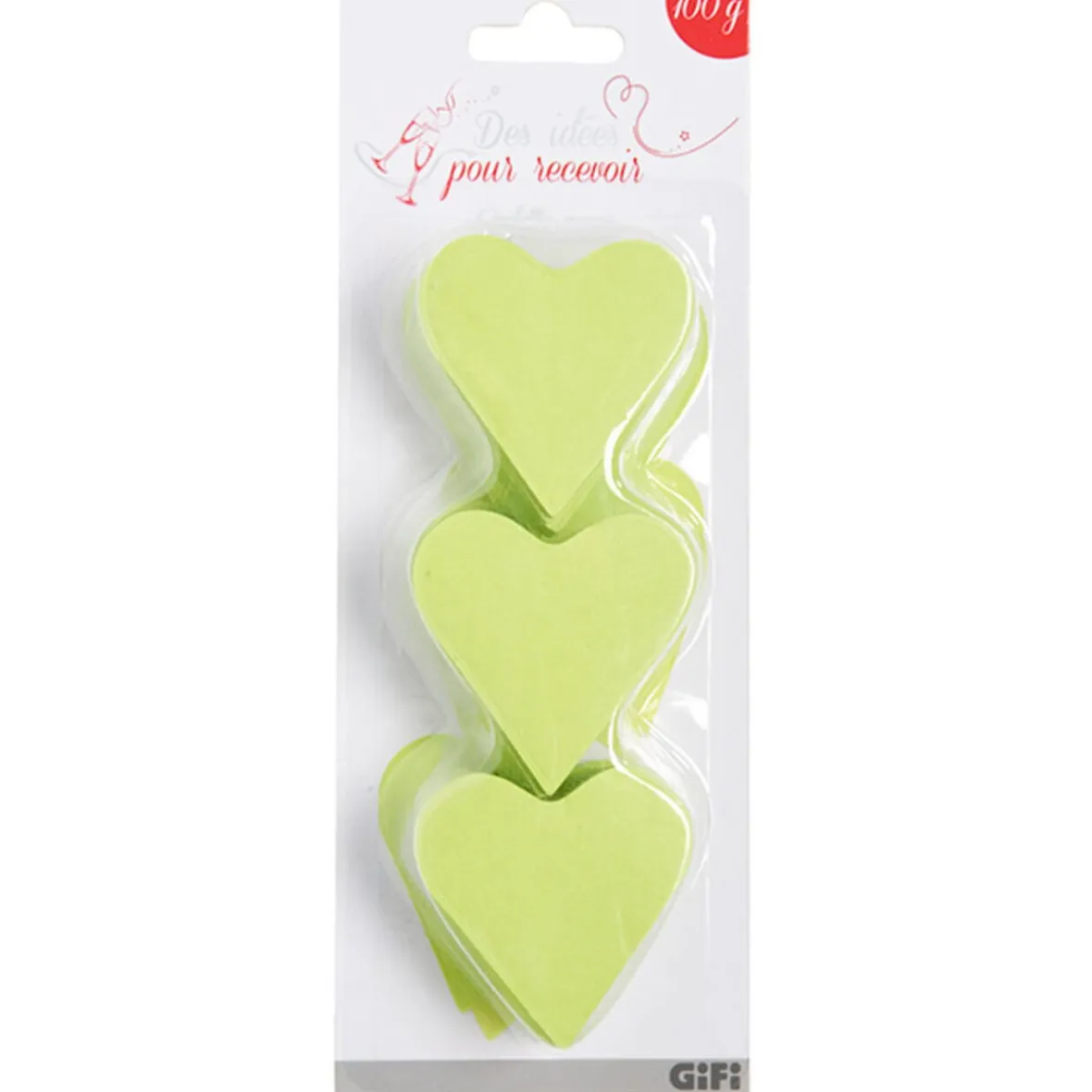 Confettis coeur vert anis en papier-Gifi Best