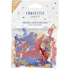 Confettis Joyeux anniversaire blanc, rouge et doré-Gifi Discount