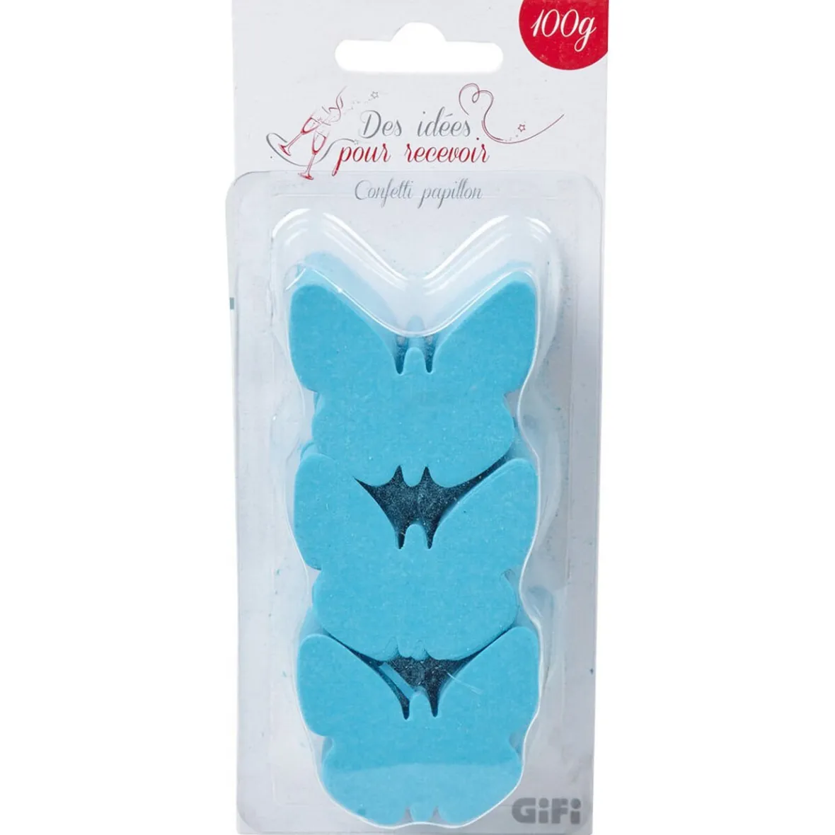 Confettis papillon bleu turquoise en papier-Gifi Clearance