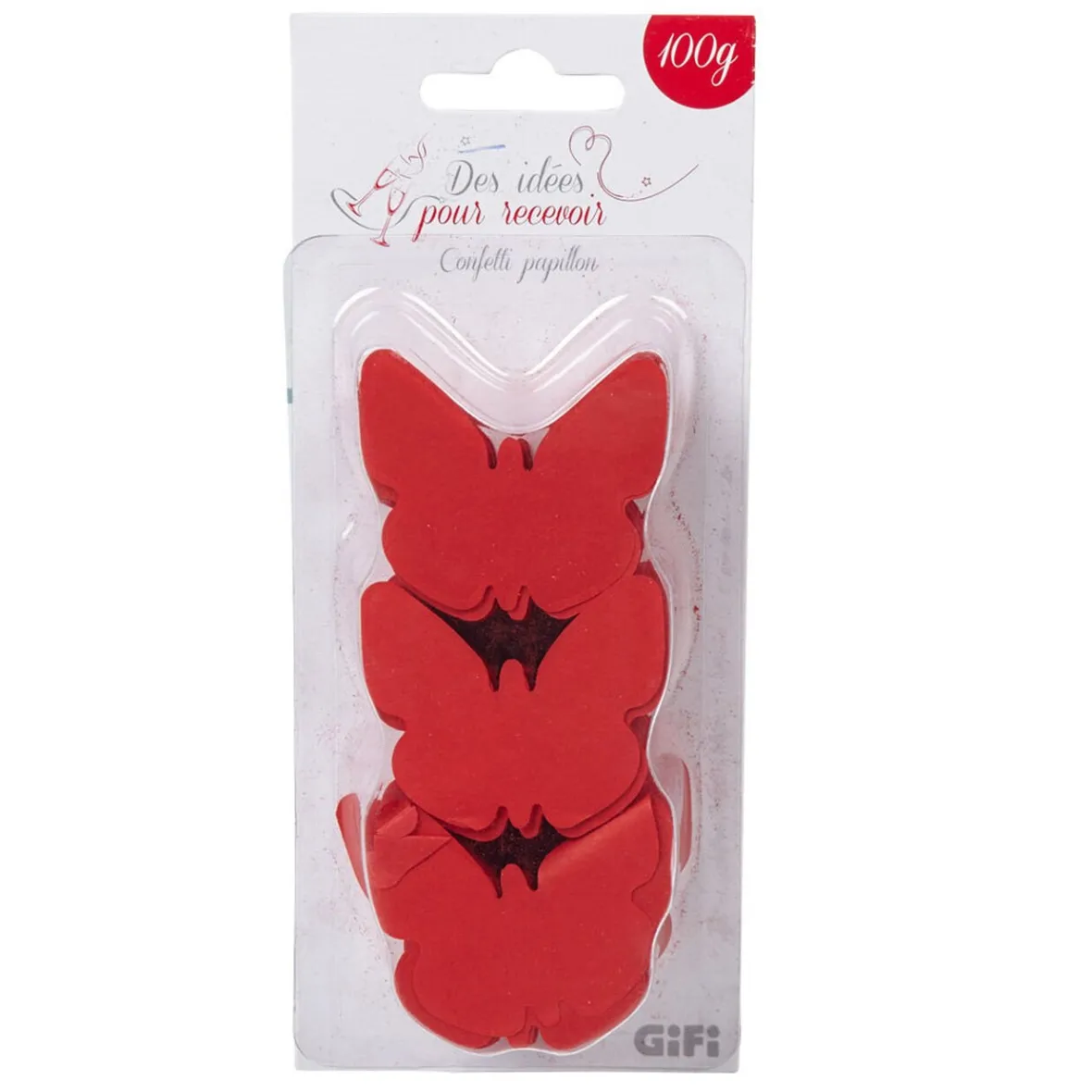 Confettis papillon rouge en papier-Gifi Best