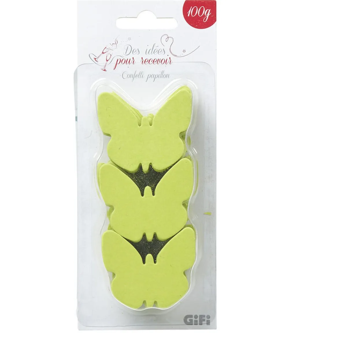 Confettis papillon vert anis en papier-Gifi Hot
