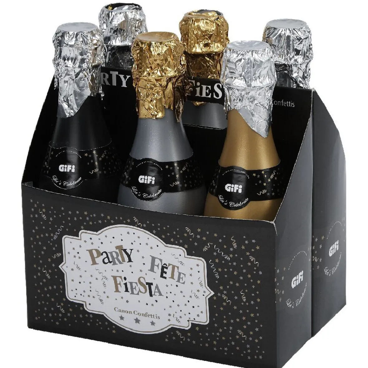 Cotillons bouteille argenté doré ou noir-Gifi