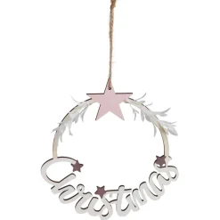 Couronne Christmas en bois blanc Ø15cm-Gifi Sale