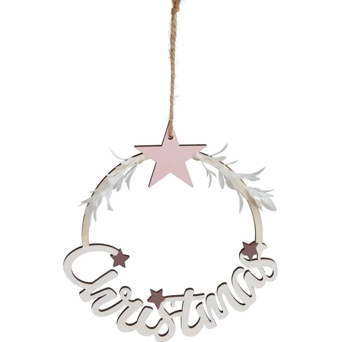 Couronne Christmas en bois blanc Ø15cm-Gifi Sale