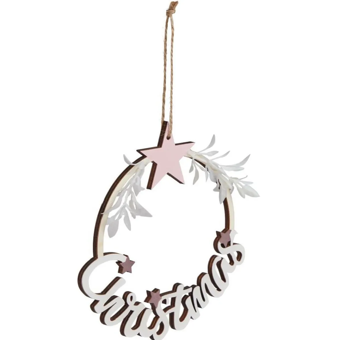 Couronne Christmas en bois blanc Ø15cm-Gifi Sale