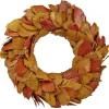 Couronne de Noël feuilles automnales séchées oranges Ø31cm-Gifi Clearance
