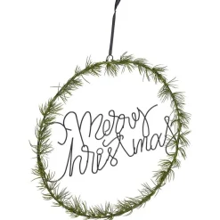 Couronne de Noël lumineuse effet branche de sapin Merry Christmas 20LED blanc chaud Ø36cm-Gifi Sale