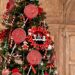 Couronne de Noël Merry Christmas en bois Ø25cm-Gifi Outlet