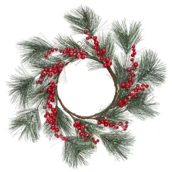 Couronne de Noël rouge et verte à suspendre-Gifi New