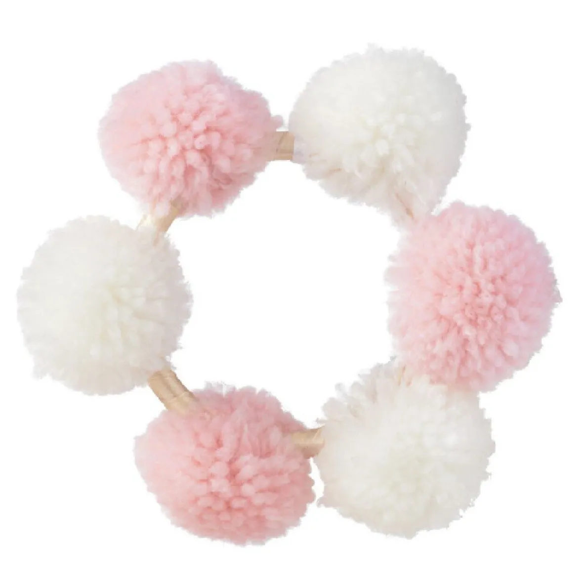 Couronne de pompons roses et blancs-Gifi Hot