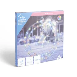 Couronne lumineuse flocon de neige 72LED multicolore Ø32cm-Gifi Clearance