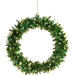 Couronne Noël artificielle vert/doré ou vert/rouge Ø30cm-Gifi Best