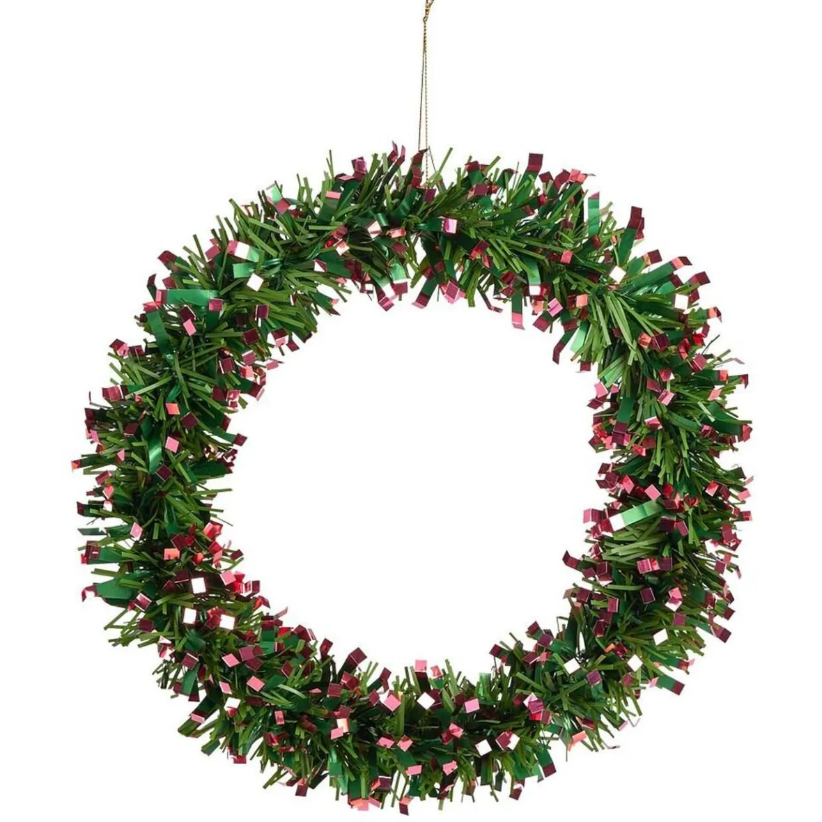 Couronne Noël artificielle vert/doré ou vert/rouge Ø30cm-Gifi Best