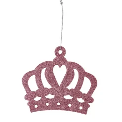 Couronne rose pailleté à suspendre déco Noël-Gifi Online