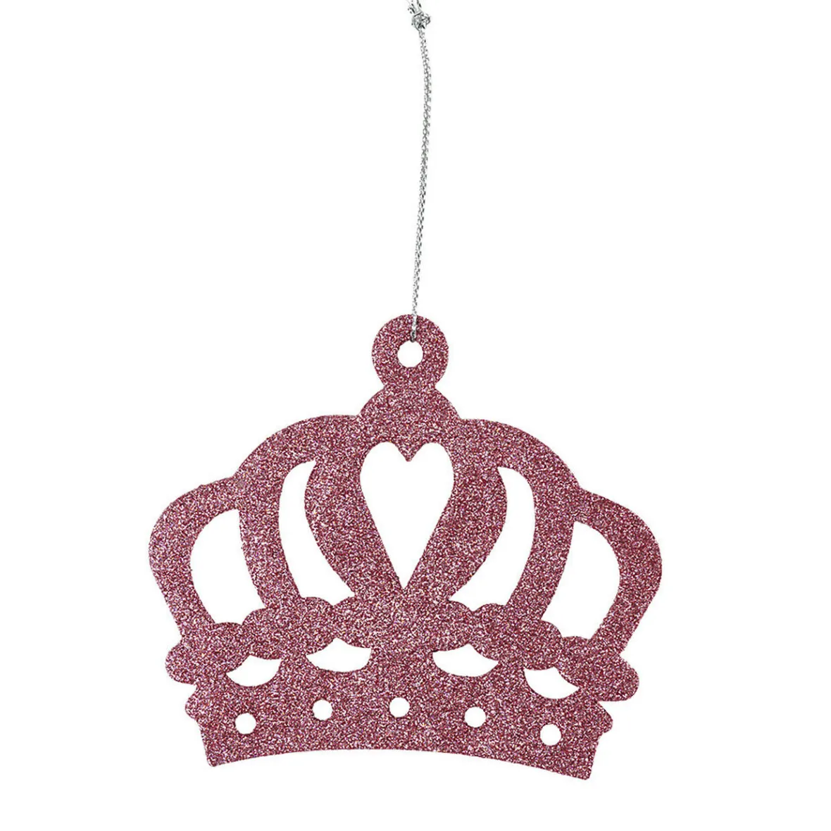 Couronne rose pailleté à suspendre déco Noël-Gifi Online