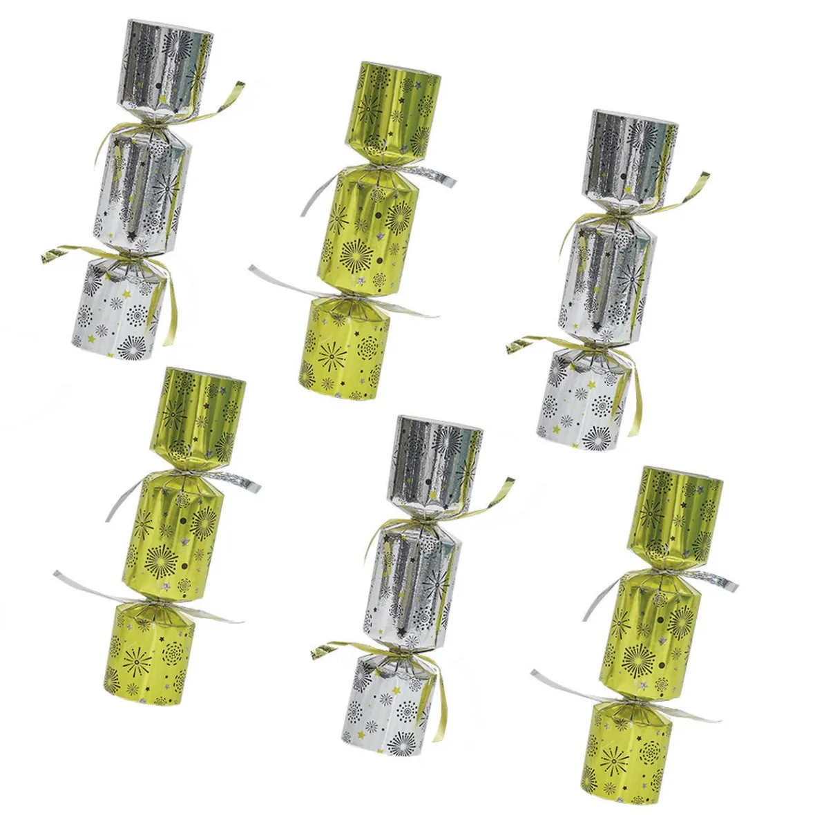 Crackers cotillons de fête argenté et doré 6 personnes-Gifi Discount