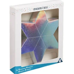 Crackers forme étoile argentée x6-Gifi Sale