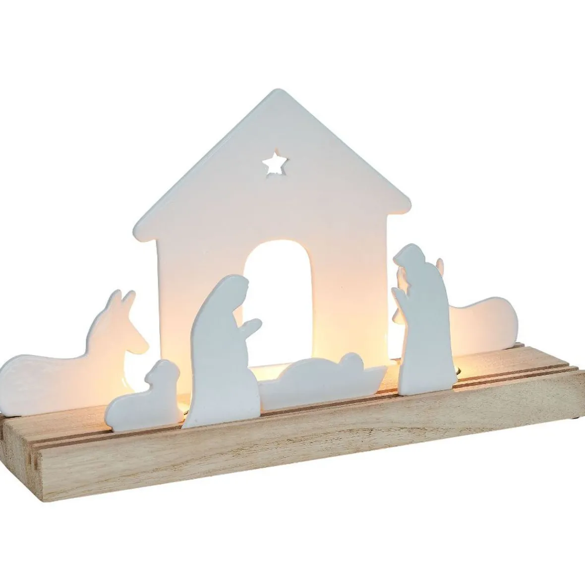 Crèche céramique et bois H22,5cm-Gifi
