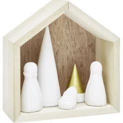 Crèche céramique et bois H15,5cm-Gifi New