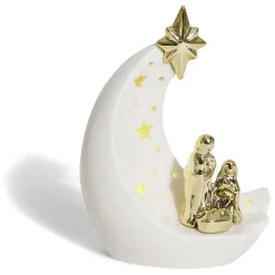 Crèche lune céramique lumineuse H18,5cm-Gifi Online