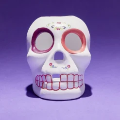 Crâne décoration Halloween en dolomite style mexicain 7x8xH10cm-Gifi Hot