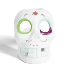 Crâne décoration Halloween en dolomite style mexicain 7x8xH10cm-Gifi Hot