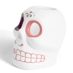 Crâne décoration Halloween en dolomite style mexicain 7x8xH10cm-Gifi Hot