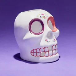 Crâne décoration Halloween en dolomite style mexicain 7x8xH10cm-Gifi Hot