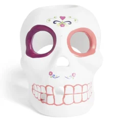 Crâne décoration Halloween en dolomite style mexicain 7x8xH10cm-Gifi Hot