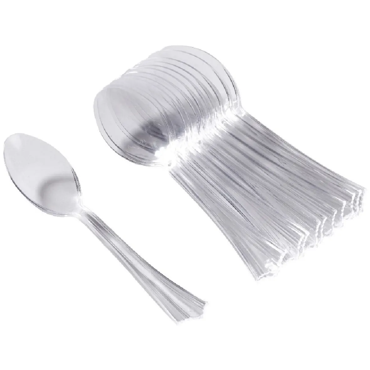 Cuillère en plastique transparent x12-Gifi Outlet