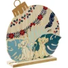 Déco à poser forme boule de Noël plate en bois Le Roi Lion Simba Nala-Gifi New