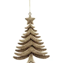 Déco à suspendre sapin pailleté doré-Gifi Discount