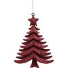 Déco à suspendre sapin pailleté rouge-Gifi