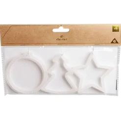 Déco à suspendre étoile/sapin/boule blanc x6-Gifi Discount