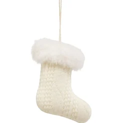 Déco à suspendre tricot et fausse fourrure blanche H.9 cm-Gifi Hot