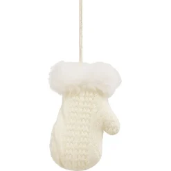 Déco à suspendre tricot et fausse fourrure blanche H.9 cm-Gifi Hot