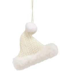 Déco à suspendre tricot et fausse fourrure blanche H.9 cm-Gifi Hot