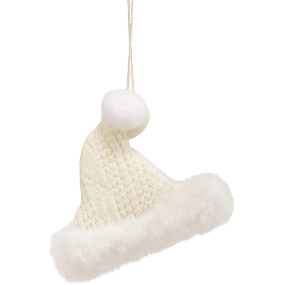 Déco à suspendre tricot et fausse fourrure blanche H.9 cm-Gifi Hot