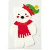 Déco de fenêtre électrostatique ours de Noël blanc L12 x l18 cm-Gifi New