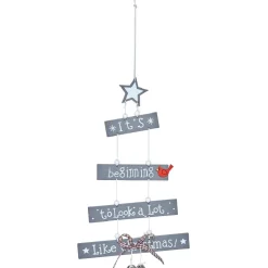 Déco de sapin à suspendre en bois-Gifi Discount