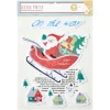 Déco fenêtre feutre adhésif On the Way traîneau et Père Noël L19xH25cm-Gifi Outlet