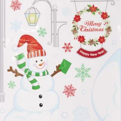 Déco fenêtre sticker électrostatique bonhomme de neige Merry Christmas-Gifi Best