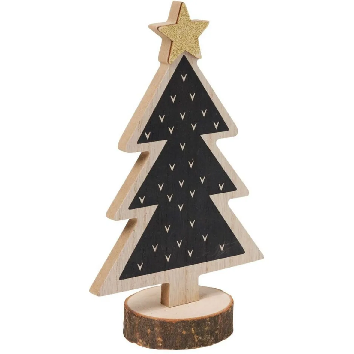 Décoration à poser sapin en bois H20x12cm-Gifi Outlet