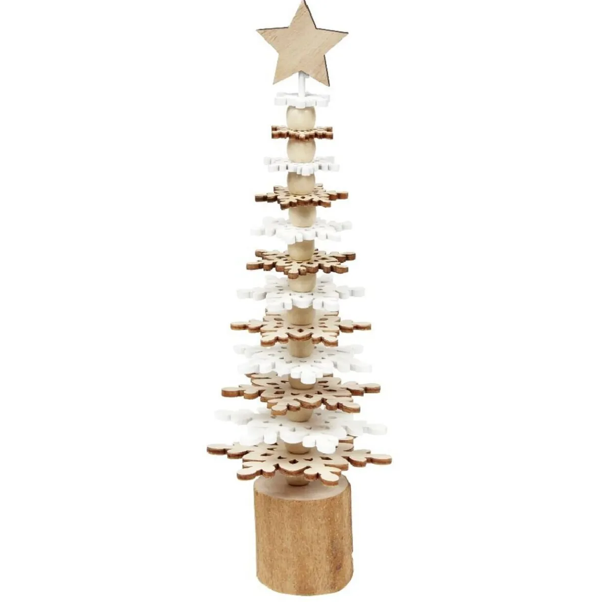 Décoration à poser sapin en bois blanc et naturel H25cm-Gifi Clearance
