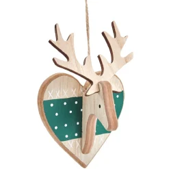 Décoration à suspendre de Noël coeur étoile cerf naturelle-Gifi Best