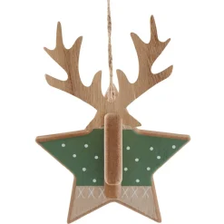 Décoration à suspendre de Noël coeur étoile cerf naturelle-Gifi Best