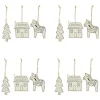 Décoration à suspendre en bois sapin maison cheval x12-Gifi Outlet
