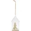 Décoration à suspendre maison en verre avec sapin en bois H12cm-Gifi Sale